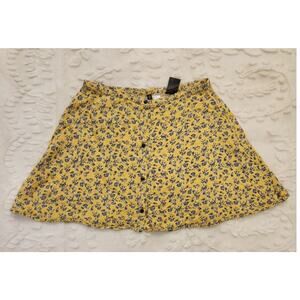 90's Grunge Skater Baby Doll Floral Divided H&M Skirt Size 12 Buttons Coquette